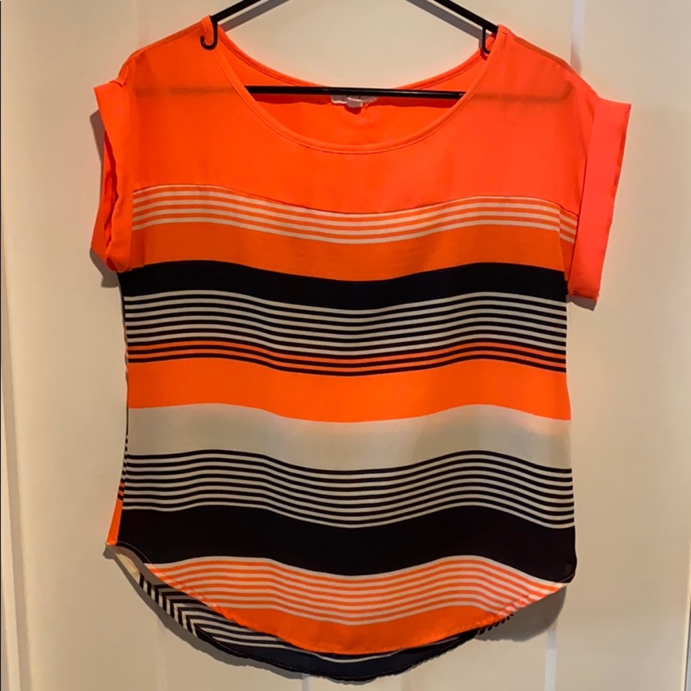 Neon stripe blouse